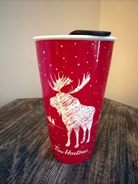 2018. Collectible.Tim Hortons Red Moose Travel Mug. Tumbler.